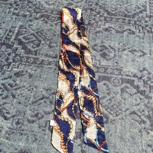 60” twilly or scarf tie, Elegant Chain Print Scarf satin fabric